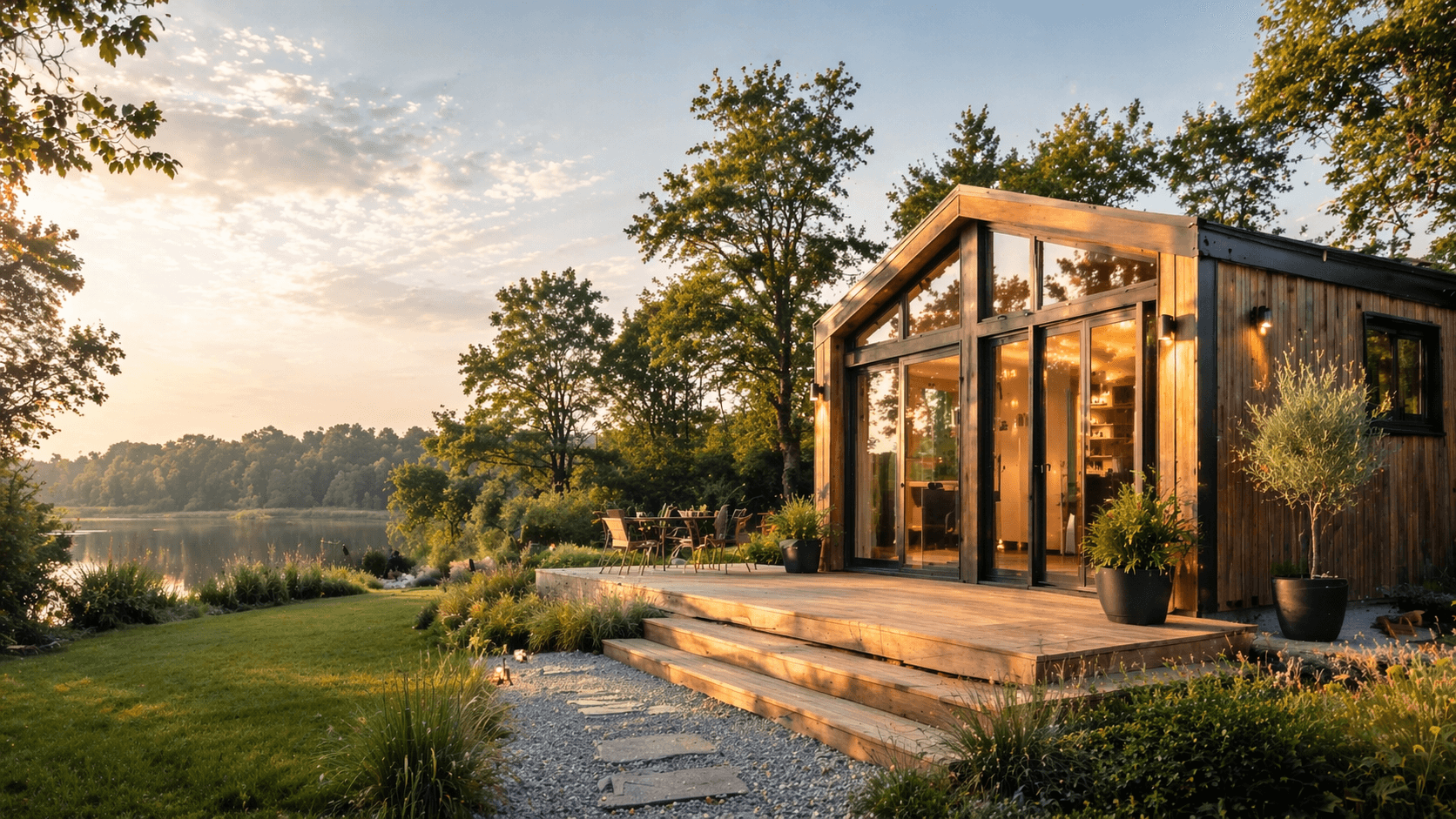 Modernes Tiny House in naturnaher Umgebung